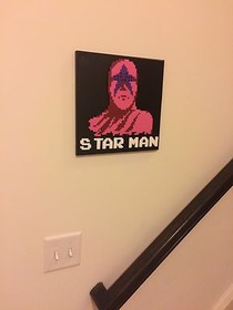 Star Man Pro Wrestling 12"X12" Picture Pixel perler sprite large NES 8 Bit Video