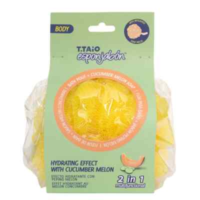 T.Taio ESPONJABON Bath Pouf + Soap Cucumber Melon, Hydrating Effect , Sponge new