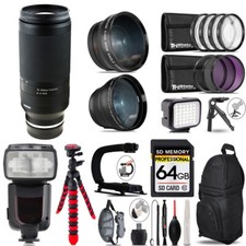 Tamron 70-300mm f/4.5-6.3 Di III RXD Lens Z LED Light Tripod -64GB Kit