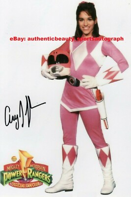 MIGHTY MORPHIN POWER RANGERS AMY JO JOHNSON PINK SIGNED 12x18 POSTER