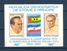 SAO TOME E PRINCIPE SC# 615a HOMMAGE TO PRESIDENT JOSEPH TITO - MNH - IMPERF S/S