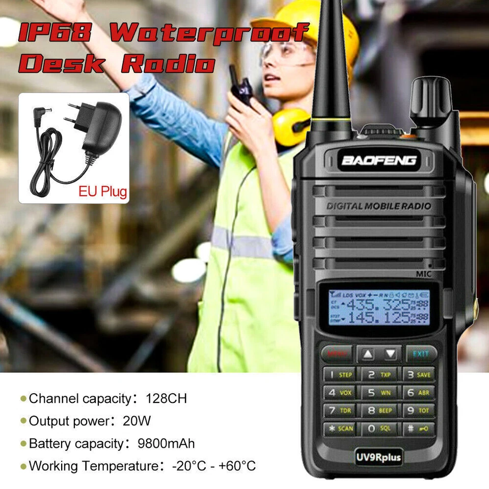MARKENLOS Baofeng UV-9R PLUS 20W Walkie Talkie VHF/UHF Dual Band 2 Way Radio Authentic NEU