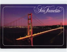 Postcard Early Evening Scene Golden Gate Bridge San Francisco California USA