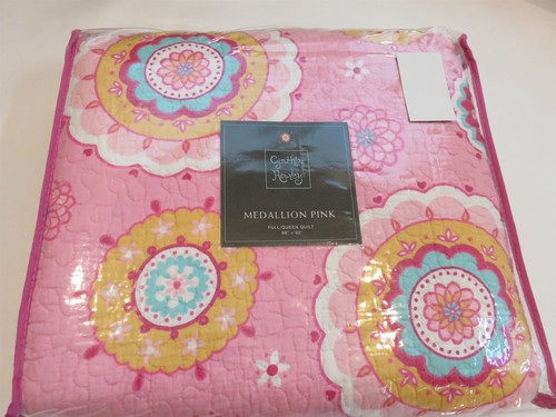 Cynthia Rowley Medallion Pink full queen quilt NIP - 第 1/8 張圖片