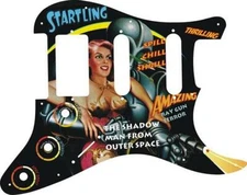 Stratocaster Graphical Pickguard Custom fit Fender SSH11 Hole Guitar Shadow Man