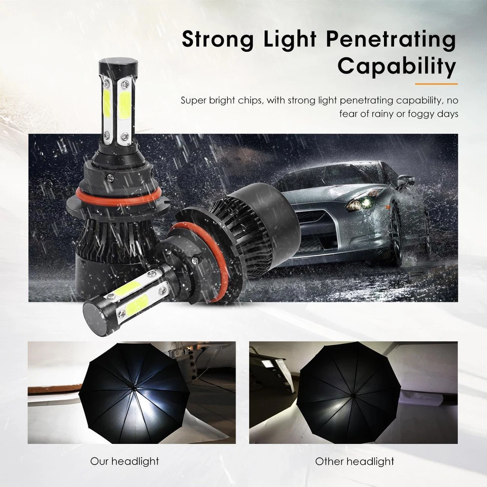 Farol de LED + lâmpadas de neblina COB para 2003 2004 2005 Dodge Ram 1500 2500 3500 - Imagem 3 de 4