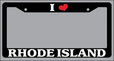 Black License Plate Frame "I Heart Rhode Island" Auto Accessory Novelty 2577