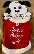 Christmas Santa Claus Pet Costume Dog Outfit Red White Size small or x-small