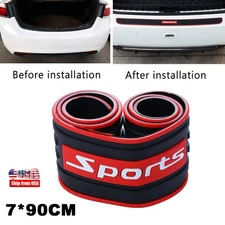 Black Red Rubber Car Rear Bumper Trunk Sill Guard Scratch Protector Non-slip Pad