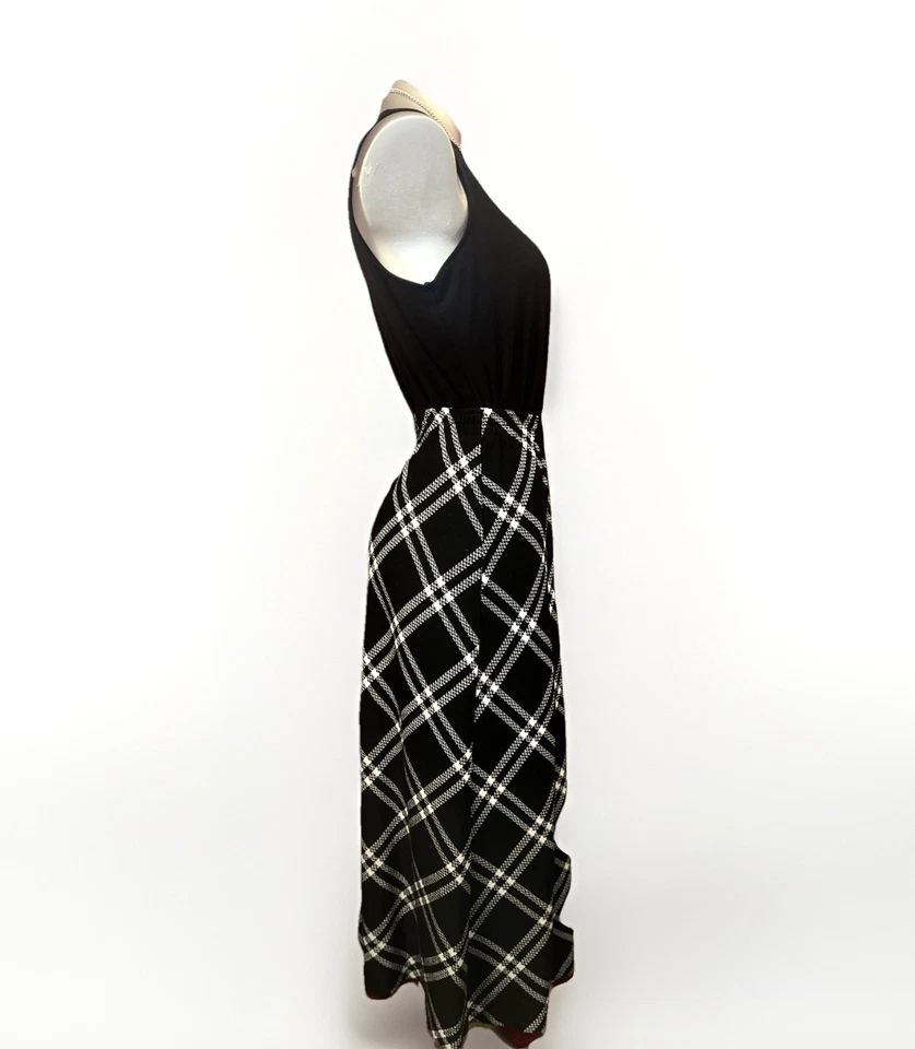 Cathy Daniels 复古中裙 A 字黑白格子丙烯酸 L — 第 4/4 张图片
