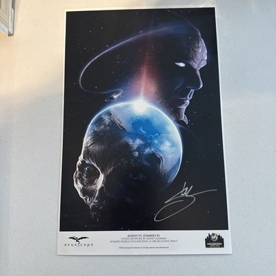 Signed David Seidman Aliens VS Zombies #1 Exclusive Print of 100 11x17 Zenescope