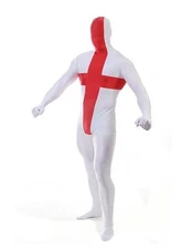 Full Body Spandex World Cup Zentai Suit - England Flag Design Bodysuit Costume