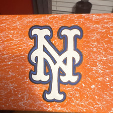 New York Mets Abstract Acrylic Canvas Painting Baseball Sports Art