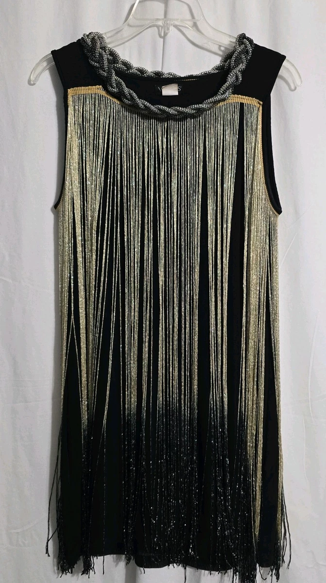Gold Dresses for Women with Fringe for sale | eBay