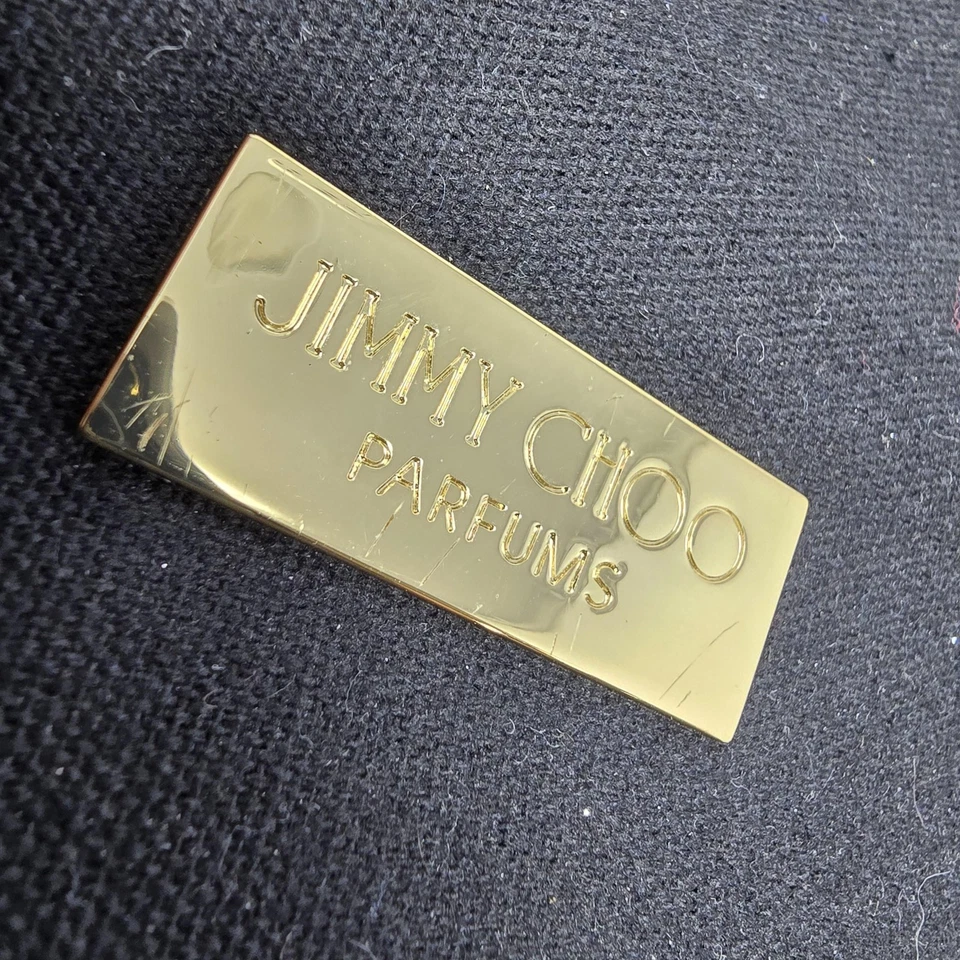 Jimmy Choo Parfums Tote Bag Womens Black Leopard Strap Shoulder Gold Plaque - Image 4 of 4