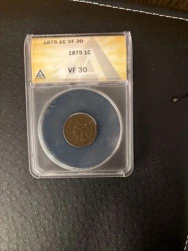 1875 INDIAN HEAD CENT ANACS VF30