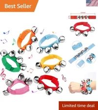 6 PCS Kids Wrist Jingle Bells - Adjustable Soft Straps for Instant Musical Fun