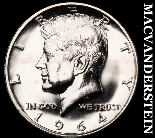 1964 Kennedy Half Dollar- Accented Hair- Choice Gem Proof Luster #J4583