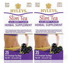  2-PACK BUNDLE Hyleys Slim Tea Acai Berry Weight Loss Herbal Supp 50 TEA BAGS 