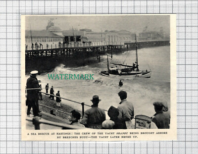 C3989) Hastings Sea Rescue - Yacht Shanzu ca. 1950er Zuschnitt