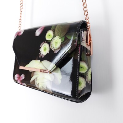 Ted Baker Tomara Black Floral PVC Handbag Clutch Bag