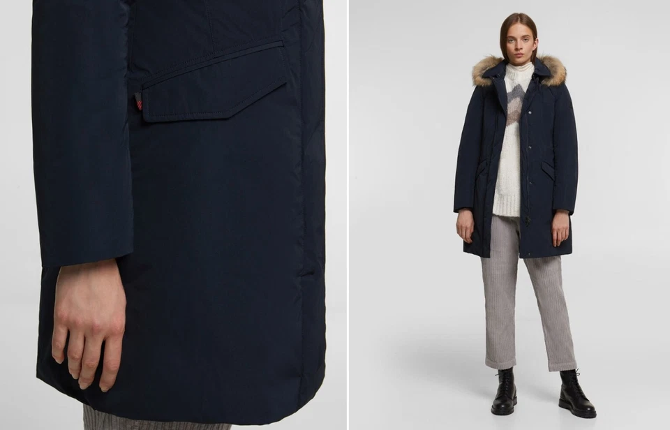 NWT Woolrich $750 Modern Vail Parka Down Jacket Coat in Midnight Blue; Medium - Image 3 of 4