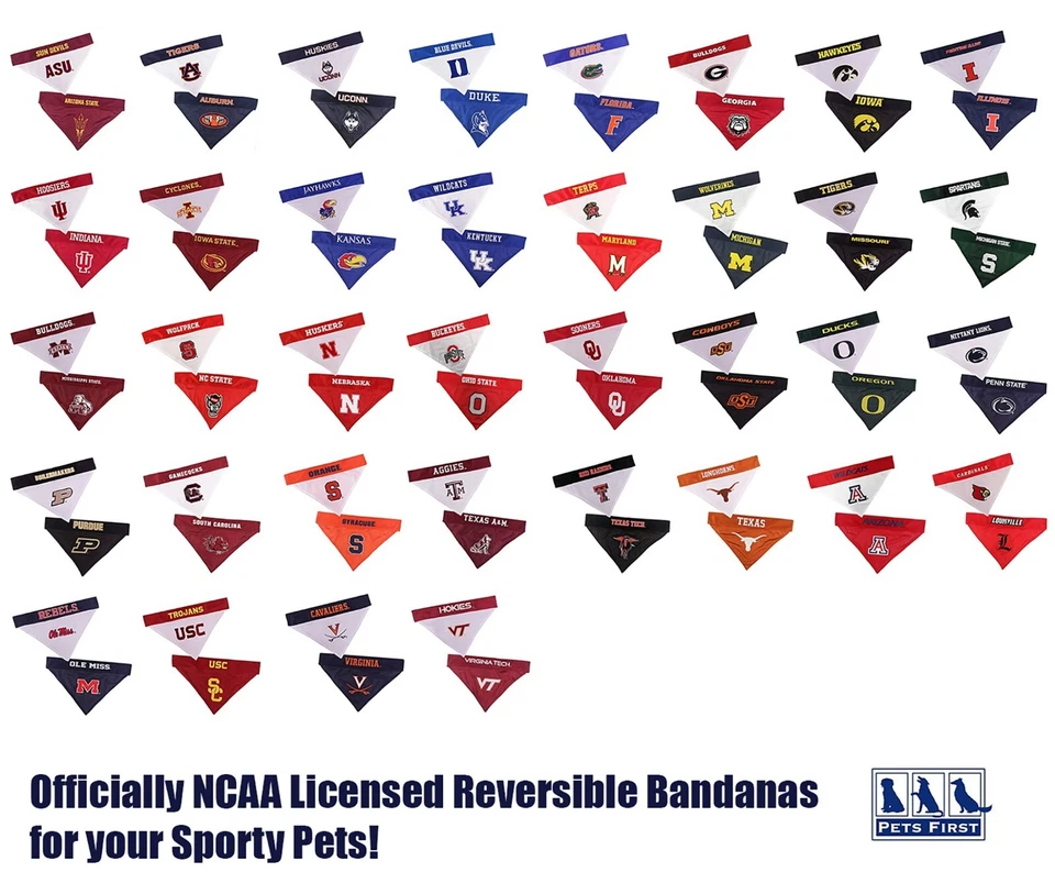 Pets First NCAA Reversible Bandana for Dogs & Cats 2-sided Premium Bandana - Image 3 of 3