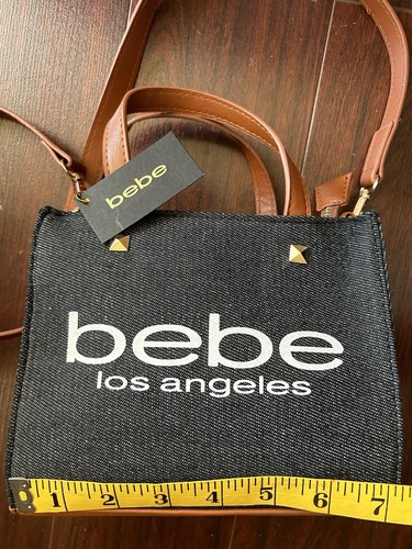 NUEVO CON ETIQUETAS BOLSO BANDOLERA BEBE RIAN DENIM ASA SUPERIOR MONEDERO DENIM OSCURO Lindo Elegante * - Imagen 14 de 15