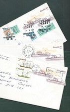 Canada - Postal Stationery - 3 x # U117 + stamps (Ocean Liners) used