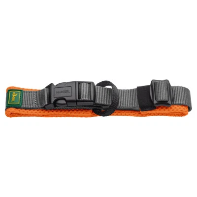 Hunter Halsband Maldon orange/grau für Hunde, verstellbar & atmungsaktiv