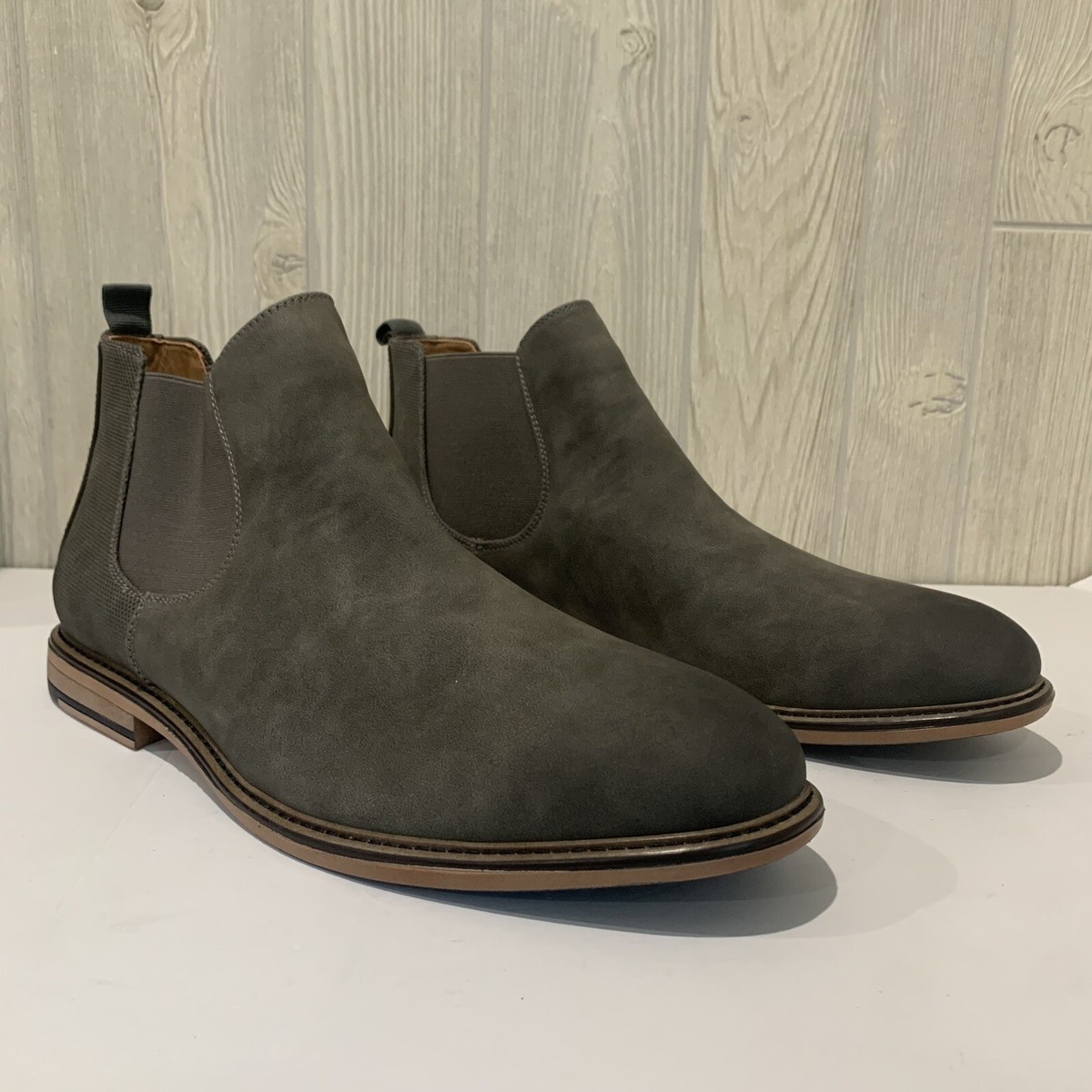 Steve Madden Ortholite Ankle Men Grey Suede Boots SZ 14 | eBay display picture 1