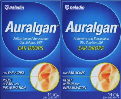 2 PACK Paladin Auralgan Ear Drops Relief Of Pain Inflammation Aches