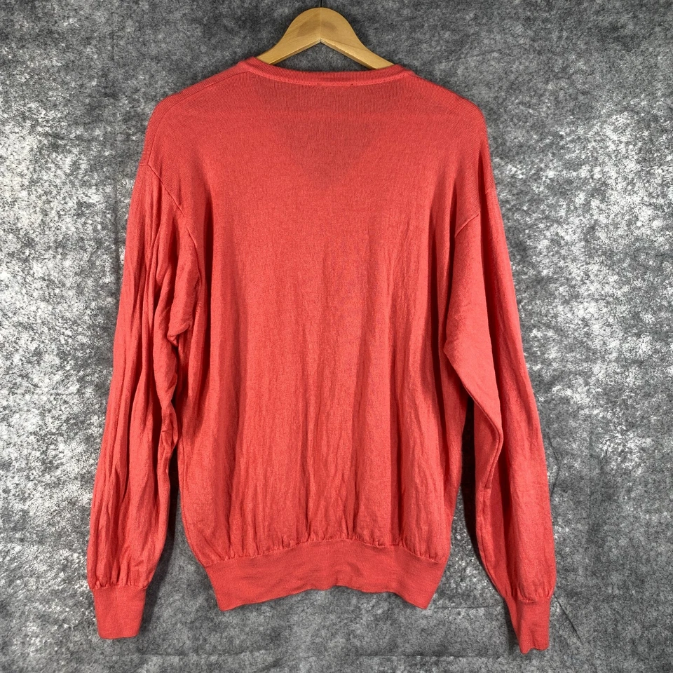 Marbas Sweater Adult M? Orange Pink Woolmark Pure Extra Fine Merino Wool Italy - Image 3 of 4