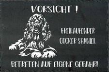Metall-Warnschild „Cocker Spaniel“ – Aluminium, 30,5x20 Cm, Für Gartenzaun Oder Haustür, Mit Auf Wunsch Lochung