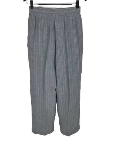 Morgany Taylor Women Career Pantsuit Size 8 Gray Pinstriped Plated Pant 197P - Picture 6 of 8