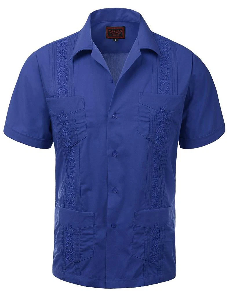 Guayabera Men's Cuban Beach Wedding Short Sleeve Button-Up Casual Dress Shirt
Opens in a new window
