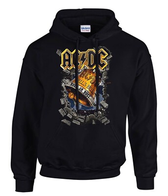 AC-DC AC DC Rock Music Logo Hoodie Kapuzenpullover Schwarz -31036 -SW