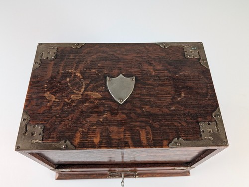 Victorian Oak Desk Desk with Automatic Blind 19th Century - Picture 11 of 17