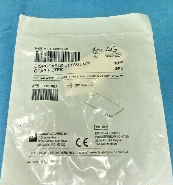 6 Pack of Respironics System One Disposable Ultagen CPAP Filters
