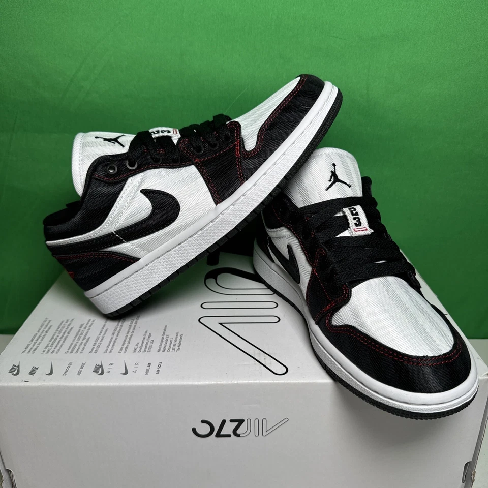 Talla 5.5 - Air Jordan 1 SE Utility Low Blanco Negro Rojo W Foto 2 de 4