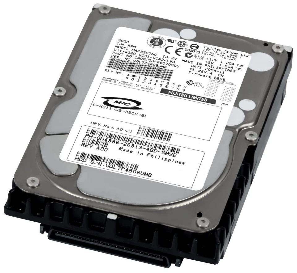 Hard Drive Dell 0H4888 H4888 36GB 10000U/Min 8MB SCSI U320 MAP3367NC 3.5'' Inch - Image 3 of 3