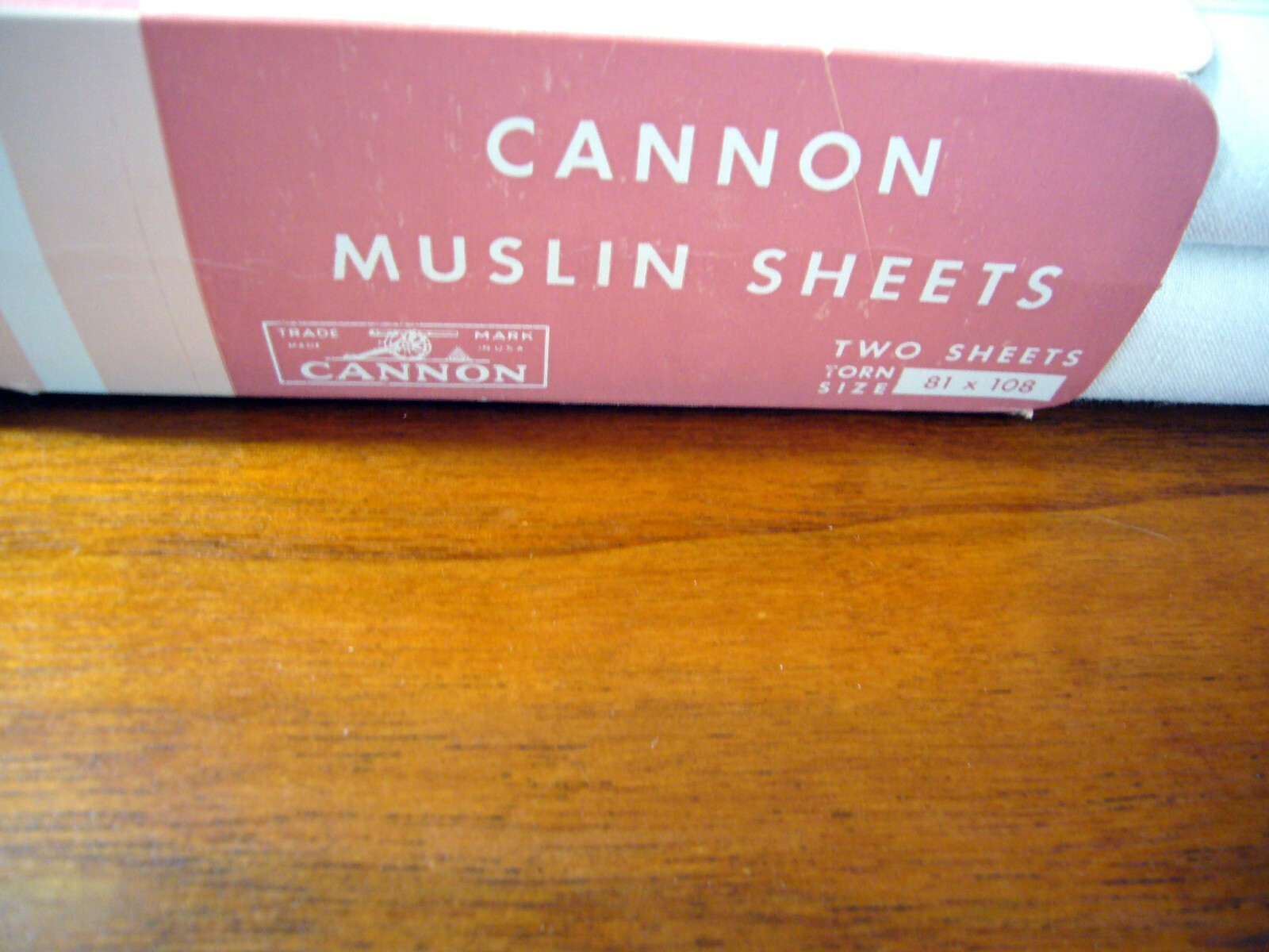 Vintage Cannon CADET Fine Muslin Sheets New NOS 100 Cotton 81x108 torn