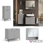 Badmöbelset Eliza, Grau, Badezimmer moderne Badserie, extravagante Fronten Vicco