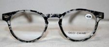 Occi Chiari 6.00 Magnify Black Clear Round Frame Glasses New