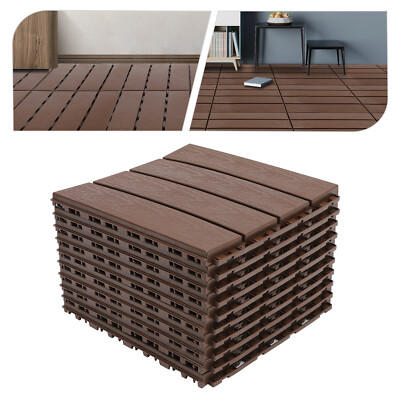 12x12'' Plastic Interlocking Composite Decking Floor Deck Tiles Bacony Pavers