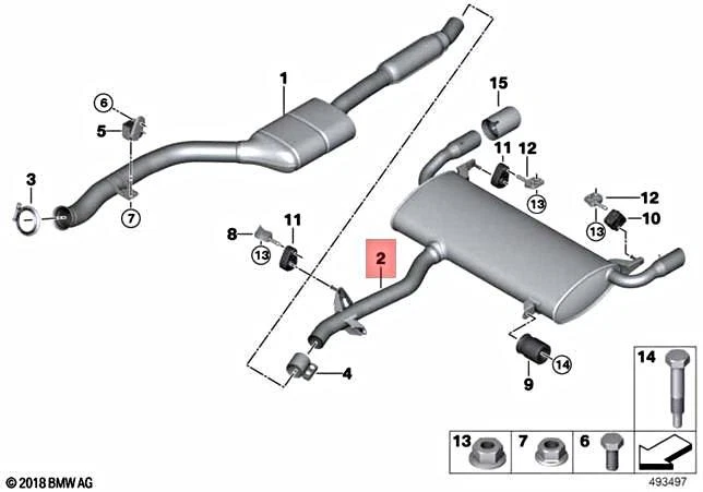 Genuine BMW X3 G01 X3 20i 1.6 20iX TR51 TR52 Rear Silencer 