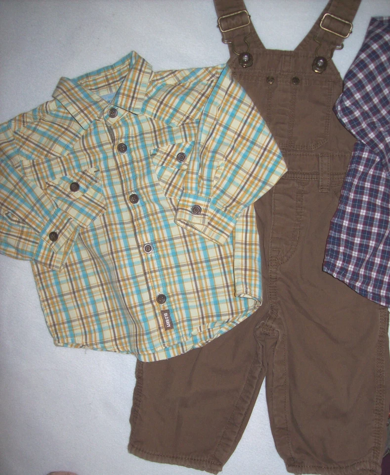 NIÑO 6-12 M: DE COLECCIÓN. 6 piezas LOTE DE MONOS PARA CLIMA FRESCO - LONGALLINGS: GYMBOREE; AZUL MARINO ANTIGUO Foto 2 de 4