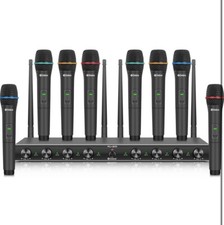 D Debra Audio AU800 Pro UHF 8 Channel Wireless Handheld Microphone System  