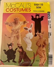 McCall's Pattern 8953 - Adult Costume Bunny Bear Cat Lion Kangaroo -Size M 34-36