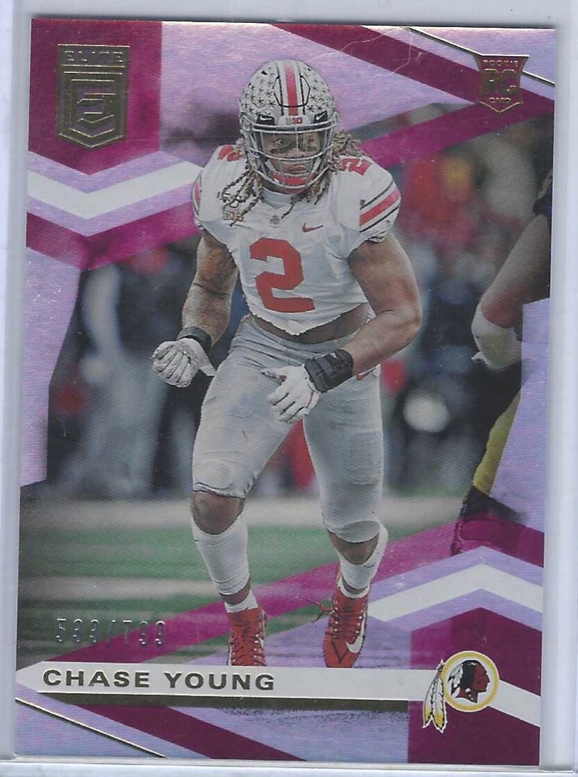 CHASE YOUNG 2020 DONRUSS ELITE REDSKINS RARE TRUE RC #D 533/799
